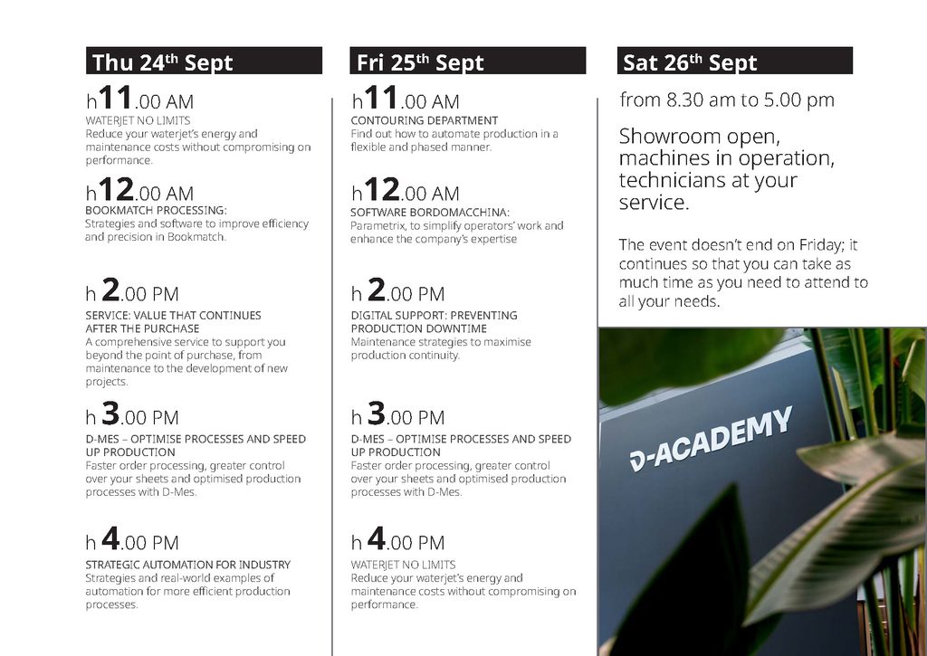 Workshops on offer at Donatoni Stone Week 2026 part 2 Thurs to Sat